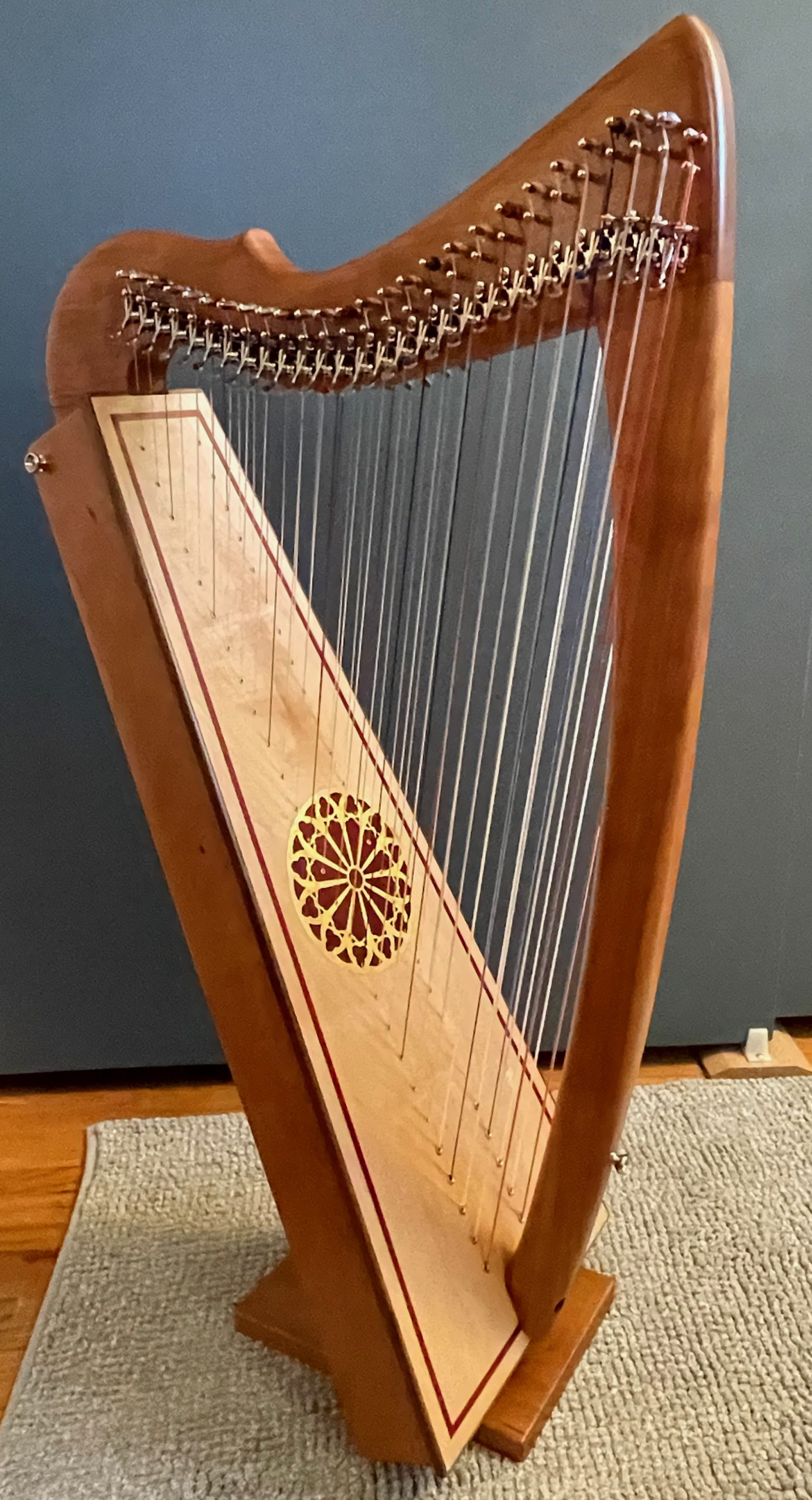 Rees Double Morgan Meghan double-strung harp from the right side